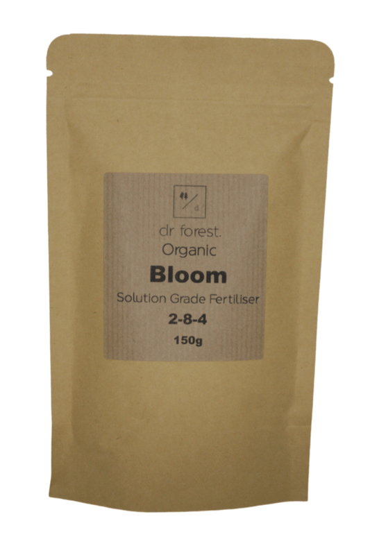 Organic Bloom 2.8.4 Solution Grade Fertiliser. Fast Release. Just add water Dr Forest