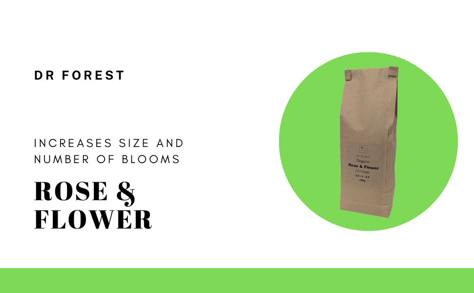 Dr Forest's Organic Flower and Rose Fertiliser. Natural Plant Food for Vibrant Blooms & Garden Growth - Slow Release Nutrient Booster. Compostable Packaging.